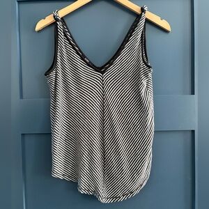 PAIGE Rylen Black & Gray Striped Tank